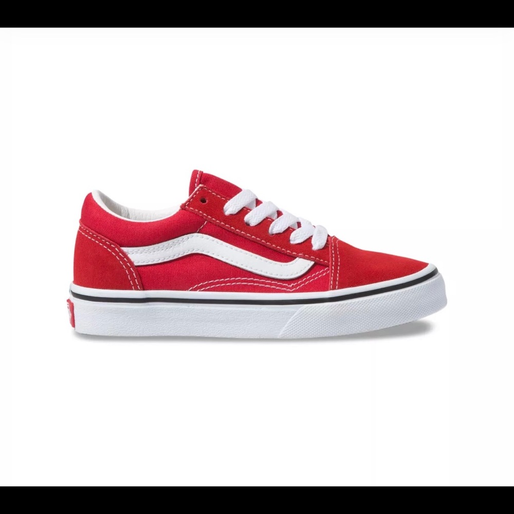 Boys / Girls Old Skool Red / White Vans